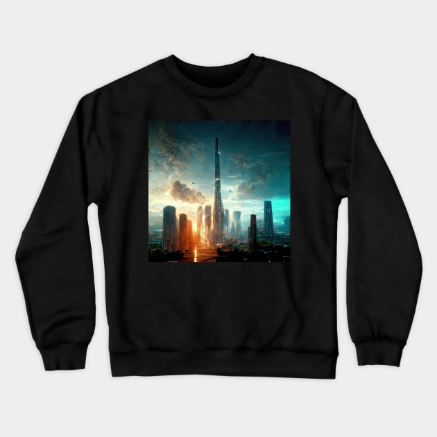 Future Cities Series Crewneck Sweatshirt by VISIONARTIST